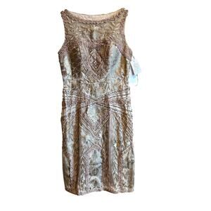 Sue Wong Embellished Beige Dress Size 10